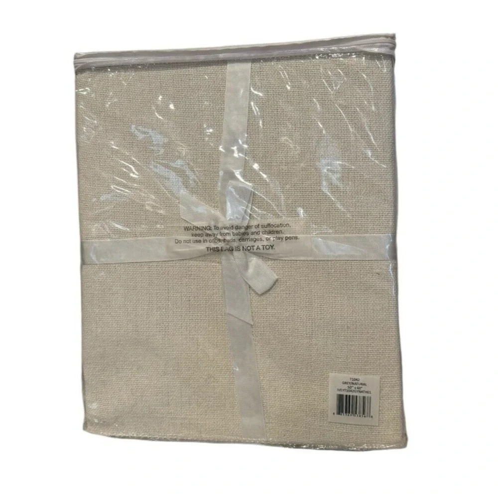 MAGNOLIA HOME Joanna Gaines Ivey Collection Throw Blanket Grey Natural 50
